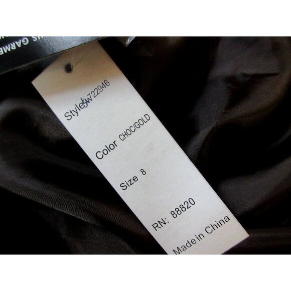 Carole Little Brown Velvet Long Gypsy Skirt Hand-Beaded Sequins Hippie Sz 8 NEW - Picture 8 of 9